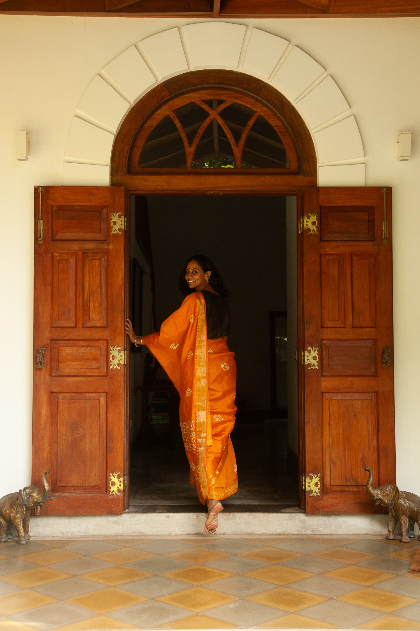 Model wearing sari